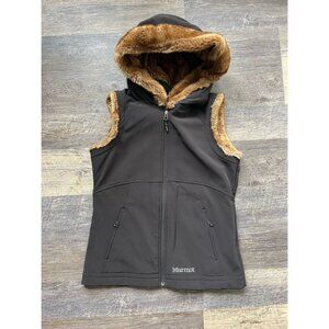 Marmot Furlong Vest Softshell Fur-Lined Hood Black S
